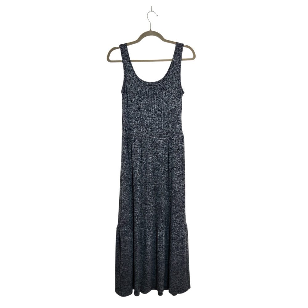 Daily Ritual Charcoal Gray Ribbed Knit Midi Dress Size Medium - Picture 3 of 10